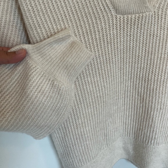 Gentle Fawn Astoria Sweater Knit Collared Oatmeal Cream V Neck Academia Size S - Picture 7 of 10